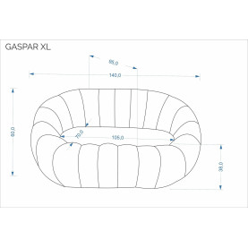 Sofa tapicerowana 2 osobowa Gaspar 140cm kremowa Halmar 2