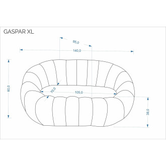 Sofa tapicerowana 2 osobowa Gaspar 140cm kremowa Halmar