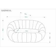 Sofa tapicerowana 2 osobowa Gaspar 140cm kremowa Halmar