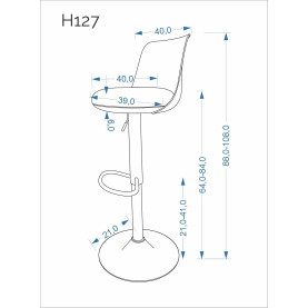 Hoker z tapicerowanym siedziskiem H127 cappuccino / popielaty  Halmar 2