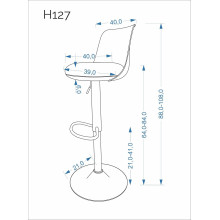 Hoker z tapicerowanym siedziskiem H127 cappuccino / popielaty  Halmar