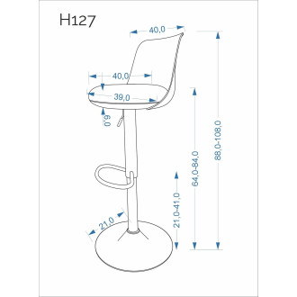 Hoker z tapicerowanym siedziskiem H127 czarny / popielaty Halmar