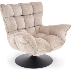 Fotel pikowany z funkcją obracania i kołyski Hagen beżowy Halmar