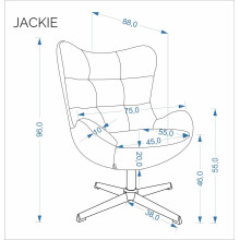 Fotel wypoczynkowy tapicerowany z funkcją obracania Jackie popiel Halmar