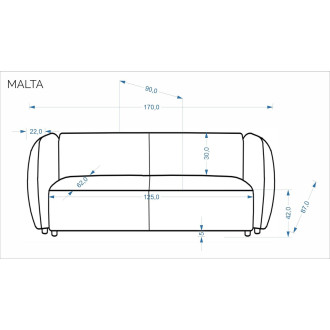 Sofa tapicerowana pikowana 2 osobowa Malta 170cm kremowa Halmar