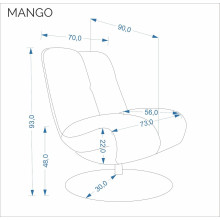 Fotel wypoczynkowy z funkcją obrotową Mango ciemny beż Halmar
