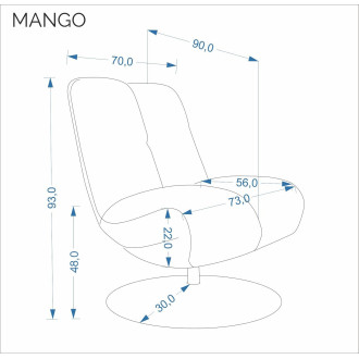 Fotel wypoczynkowy z funkcją obrotową Mango cynamonowy Halmar
