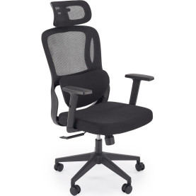 Fotel biurowy ergonomiczny z zagłówkiem Mateus czarny Halmar 2