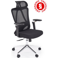 Fotel biurowy ergonomiczny z regulacją Rufino czarny Halmar