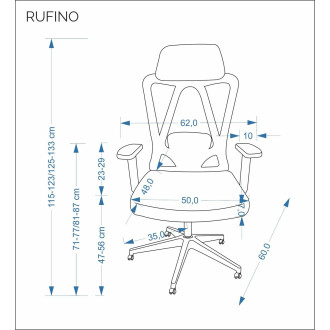 Fotel biurowy ergonomiczny z regulacją Rufino czarny Halmar