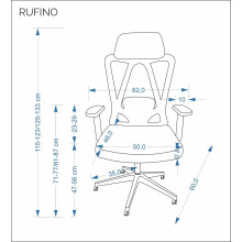 Fotel biurowy ergonomiczny z regulacją Rufino czarny Halmar