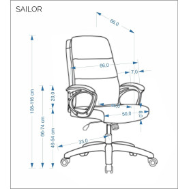 Fotel biurowy tapicerowany Sailor popiel Halmar 2