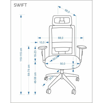 Fotel biurowy ergonomiczny z regulacją Swift czarny Halmar