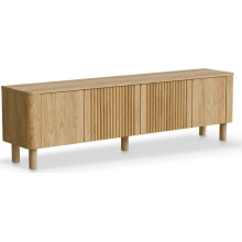 Szafka rtv na nóżkach z frezowanymi frontami Arango 190x40cm dąb hikora Halmar