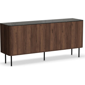 Komoda na nóżkach Solano 160cm orzech warmia / czarny marmur  Halmar
