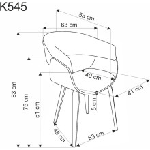 Krzesło drewniane tapicerowane K545 beżowy / naturalny  Halmar
