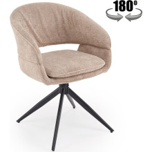 Krzesło muszelka tapicerowane z funkcją obrotową K602 cappuccino Halmar