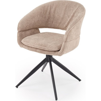 Krzesło muszelka tapicerowane z funkcją obrotową K602 cappuccino Halmar