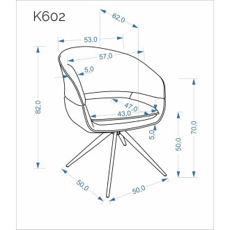 Krzesło muszelka tapicerowane z funkcją obrotową K602 cappuccino Halmar