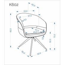 Krzesło muszelka tapicerowane z funkcją obrotową K602 cappuccino Halmar