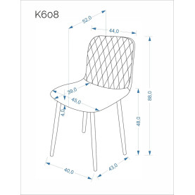 Krzesło welurowe K608 szare Halmar 2