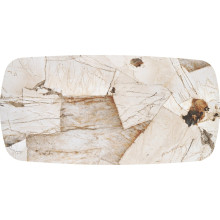 Stół owalny z ceramicznym blatem rozkładany Alter 180-260x90cm beżowy marmur / czarny Halmar