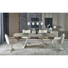 Stół rozkładany nowoczesny Armani 165-241x90cm trawertyn / kaszmir Halmar