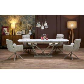 Stół ceramiczny rozkładany Benjamin 160-240x90cm beżowy / kaszmir Halmar