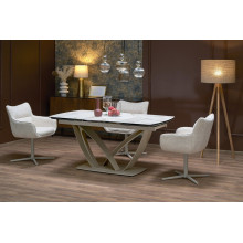 Stół ceramiczny rozkładany Benjamin 160-240x90cm beżowy / kaszmir Halmar