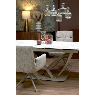 Stół ceramiczny rozkładany Benjamin 160-240x90cm beżowy / kaszmir Halmar