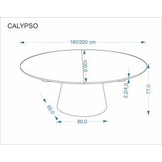 Stół owalny rozkładany na stożkowej podstawie Calypso 160-200x100cm odcienie dębu Halmar