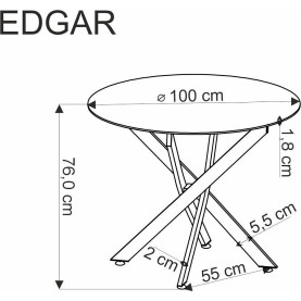 Stół okrągły Edgar 100cm kaszmirowy Halmar 2
