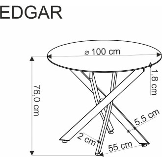 Stół okrągły Edgar 100cm kaszmirowy Halmar