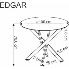 Stół okrągły Edgar 100cm kaszmirowy Halmar