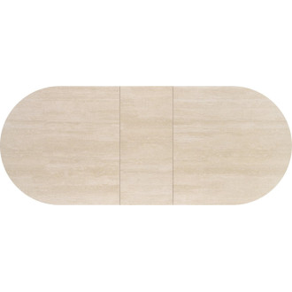 Stół owalny rozkładany na jednej nodze Falone 180-220x90cm jasny trawertyn / kaszmir Halmar