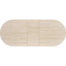 Stół owalny rozkładany na jednej nodze Falone 180-220x90cm jasny trawertyn / kaszmir Halmar
