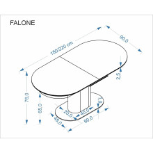 Stół owalny rozkładany na jednej nodze Falone 180-220x90cm jasny trawertyn / kaszmir Halmar