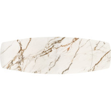 Stół ceramiczny rozkładany na jednej nodze Flavor 200-300x100cm biały marmur / orzech Halmar