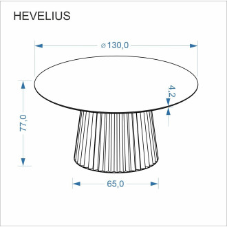Stół okrągły na ryflowanej nodze Hevelius 130cm orzech / czarny Halmar