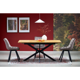 Stół rozkładany Holter 120-160x80cm dąb złoty / czarny Halmar