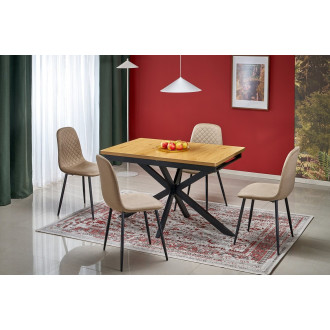Stół rozkładany Holter 120-160x80cm dąb złoty / czarny Halmar