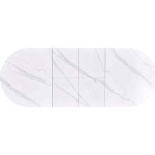 Stół rozkładany na jednej nodze Sirius 160-240x90cm biały marmur / drewno Halmar