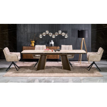 Stół ceramiczny rozkładany Vesna 180-260x90cm beżowy marmur Halmar