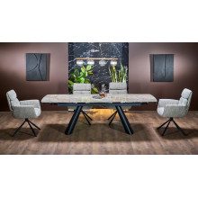 Stół rozkładany nowoczesny Vince 180-238x90cm brązowy marmur / czarny Halmar