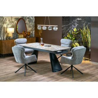 Stół rozkładany nowoczesny Vince 180-238x90cm brązowy marmur / czarny Halmar