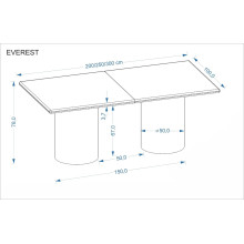 Stół fornirowany rozkładany Everest 200-300x100cm dąb naturalny matowy Halmar