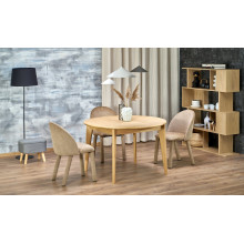 Stół fornirowany okrągły z funkcją rozkładania Magnus 120-200cm dąb naturalny Halmar