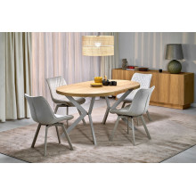 Stół okrągły rozkładany loft Peroni 100-250cm dąb hikora / kaszmir  Halmar