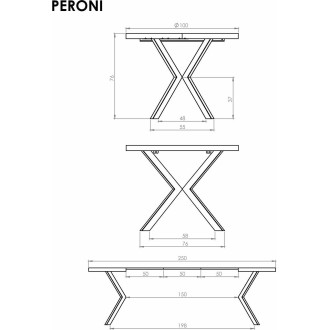 Stół okrągły rozkładany loft Peroni 100-250cm dąb hikora / kaszmir  Halmar