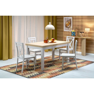 Stół prostokątny rozkładany Tiago 140-220x80cm dąb hikora / kaszmir Halmar